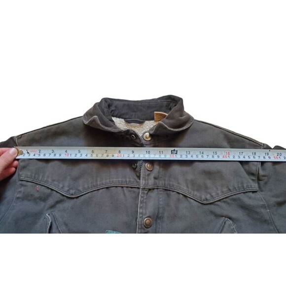 Powder River Outfitter Lined Jacket Green Canvas Barn Chore Coat Kid Youth Large - Picture 10 of 14